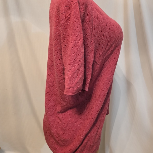 White Stag Pink Textured Short Sleeve Top - Picture 3 of 5